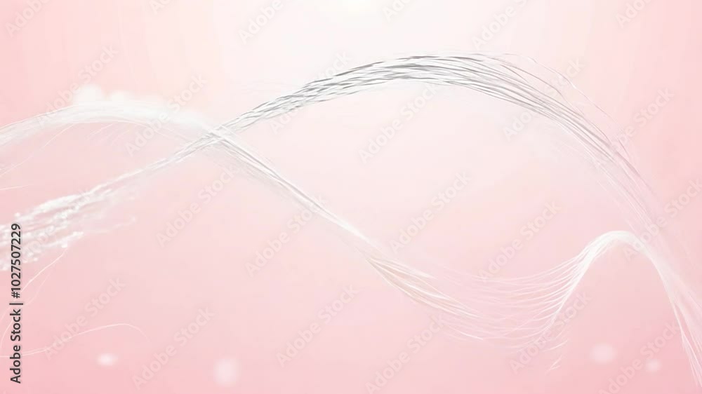 Poster abstract pink and white background with flowing lines and soft light.