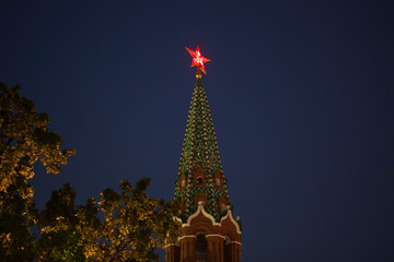 Fototapeta premium Moscow, Night Kremlin.The greatness of Moscow.