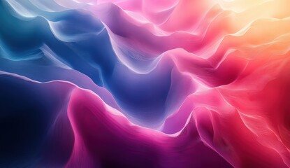 Obraz premium Abstract waves of color blending seamlessly in a vibrant gradient landscape