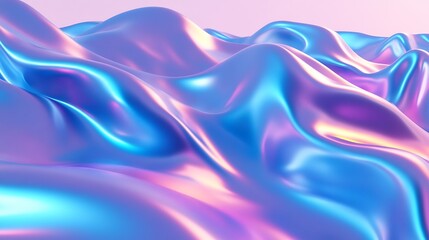 Obraz premium Abstract iridescent background with wavy and flowing liquid surface.