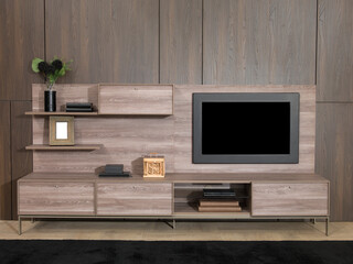modern living room interior design and television unit