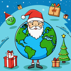 santa claus and christmas tree