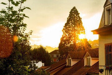 Sonnenuntergang im Innenhof