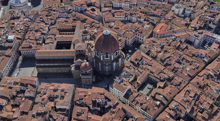 Italy, Florence, bird's-eye view, in summer