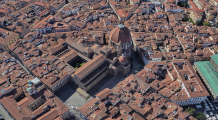 Italy, Florence, bird's-eye view, in summer