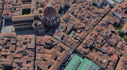 Italy, Florence, bird's-eye view, in summer
