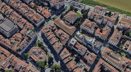 Italy, Florence, bird's-eye view, in summer