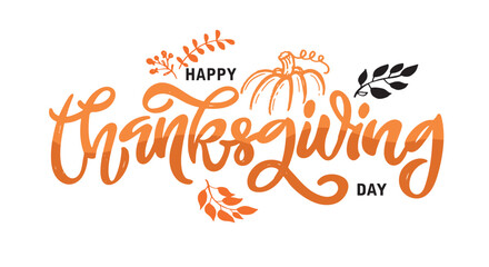 Obraz premium Lettering thanksgiving. Give thanks. Lettering for t-shirt design, mug print, bag print, clothes fashion. 100% hand drawn vector image.