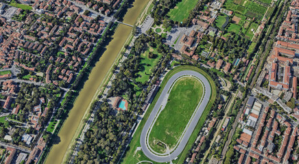 Italy, Florence, bird's-eye view, in summer