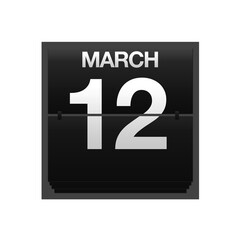 Counter calendar march 12.