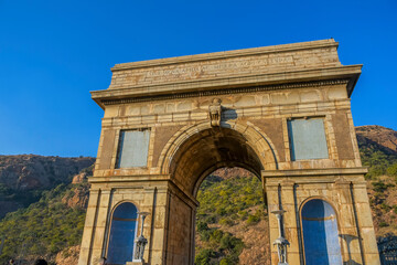 Fototapeta premium Hartbeespoort dam wall and tunnel in north west province south africa