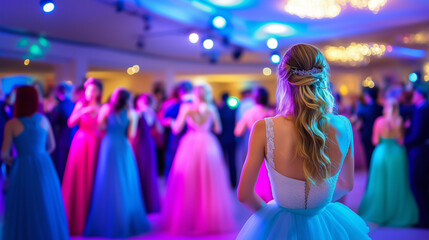 Woman in Evening Dress at a Party