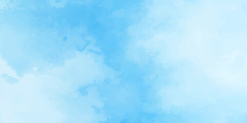 Abstract soft sky blue watercolor sky and clouds. grunge tint light blue watercolor background. Hand painted light blue background with watercolor.	