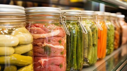 Canning Meat and Vegetables in Jars 
