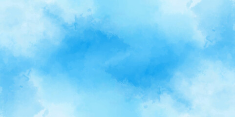 Abstract soft sky blue watercolor sky and clouds. grunge tint light blue watercolor background. Hand painted light blue background with watercolor.	