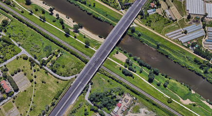 Fototapeta premium Italy, Florence, bird's-eye view, in summer