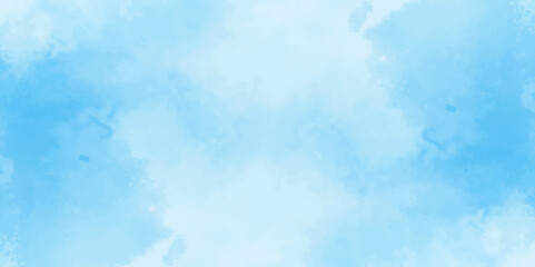 Abstract soft sky blue watercolor sky and clouds. grunge tint light blue watercolor background. Hand painted light blue background with watercolor.	