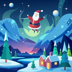 Naklejka premium christmas card with santa claus