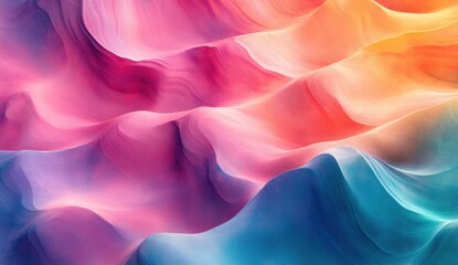 Obraz premium Colorful abstract waves flowing in vibrant shades of pink, orange, and blue
