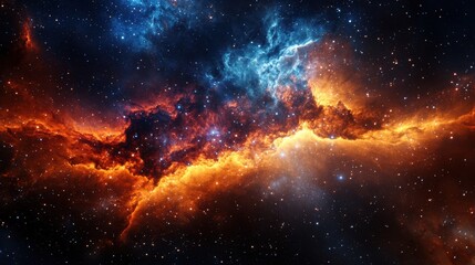 Fototapeta premium Vibrant Cosmic Nebula in Colorful Space Scene