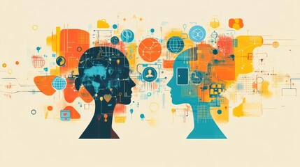 Cultural and social impact technology background, portraying the fusion of tech and society, with symbols of connectivity, social media, global communication, and digital activism.