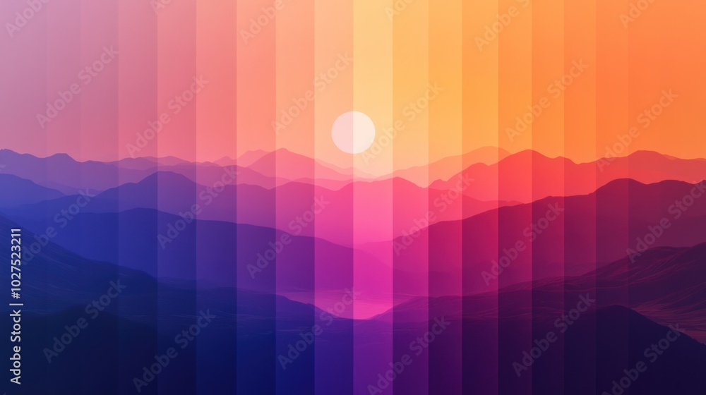 Poster customizable sunset gradient for design, showcasing a gradient that can be easily adjusted in color,