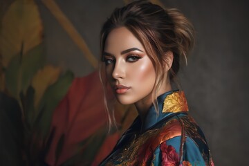 Elegant women in fashion: glamorous dresses in an aesthetic studio setting - ideal for travel and industry, creating beautiful images and creating fashionable images with versatile space for text.