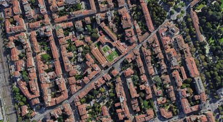 Italy, Florence, bird's-eye view, in summer