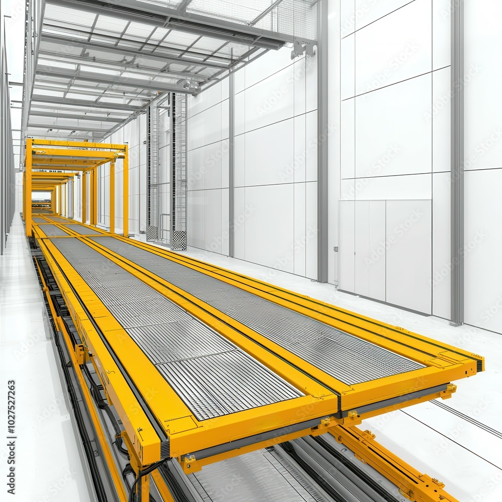 Poster modular manufacturing system inside a factory setting