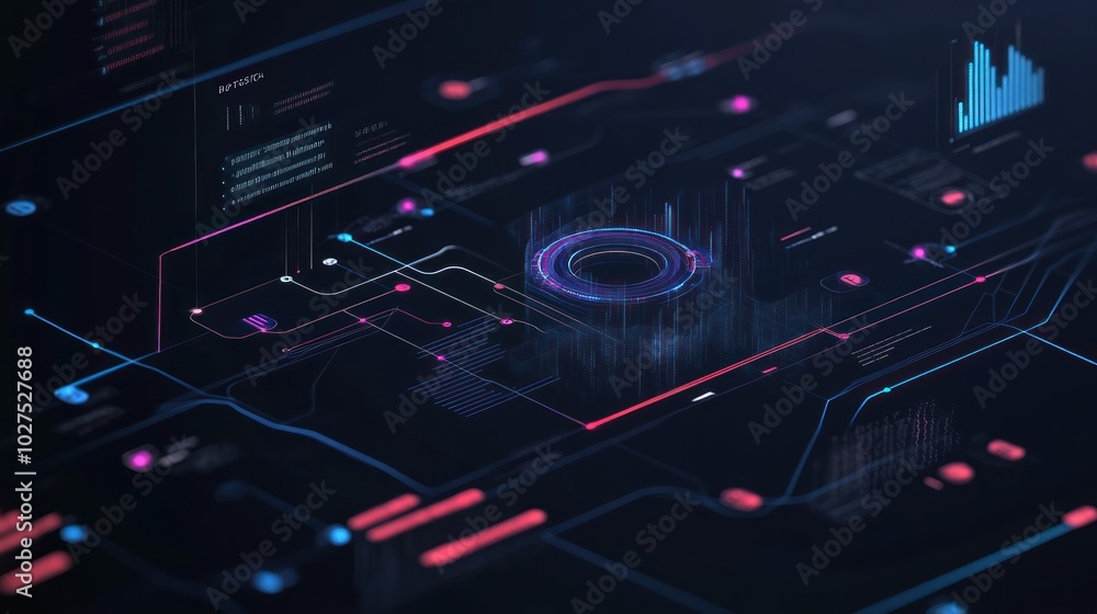 Poster finance growth graph with blockchain technology, showing a graph that integrates blockchain data str