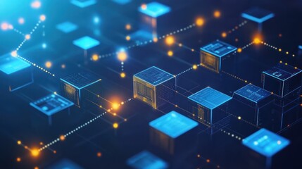 Finance growth graph with blockchain technology, showing a graph that integrates blockchain data streams, highlighting transparency, security, and decentralized financial growth metrics.