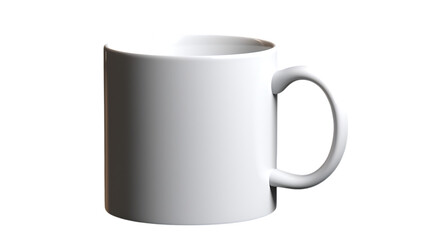 Fototapeta premium A minimalist white coffee mug design showcasing simplicity and elegance, available in high-resolution PNG format with a transparent backdrop for easy integration into various projects.