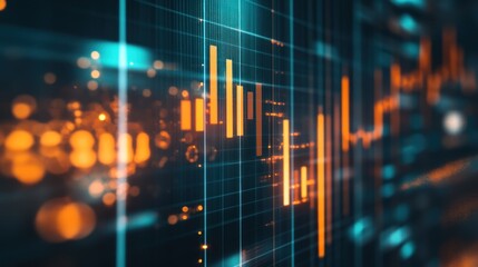 Fintech-driven financial growth graphs, depicting a modern, tech-focused graph showing growth trends in the financial technology sector, 