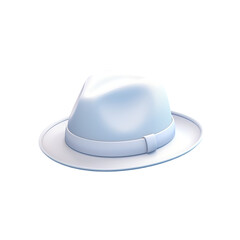 Fototapeta premium Stylish White Fedora Hat: A fashionable white fedora hat perfect for any occasion, presented in a high-quality PNG format with a transparent backdrop for versatile use