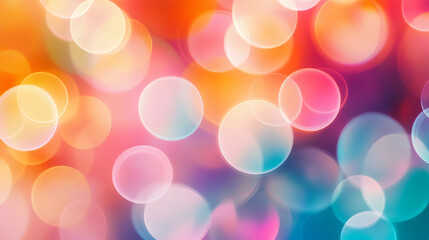 Colorful bokeh background with vibrant circles and soft focus effects created during sunset