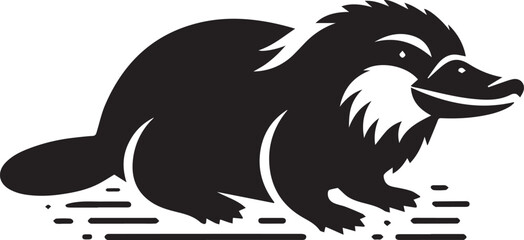 Platypus silhouette vector