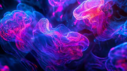 Vivid Neon Colors in Glowing Abstract Design