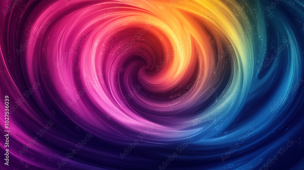 Poster vibrant swirling colors creating a mesmerizing abstract pattern in a digital artwork