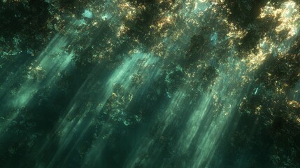 Obraz premium Enchanted Forest Sunlight Beams Shimmering through Lush Foliage