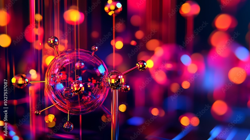 Poster a futuristic physics lab with digital tools for studying the interaction of electromagnetic fields w