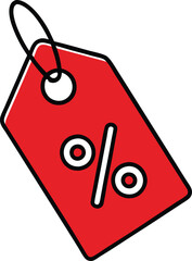 A price tag with percentage cartoon vector