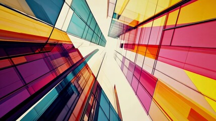 Fototapeta premium Vibrant Geometric Abstract Architectural Background