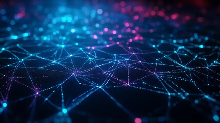 Obraz premium Glowing Interconnected Network of Shimmering Nodes and Connections
