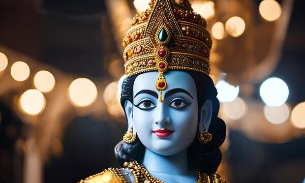 Lord krishna statue at temple