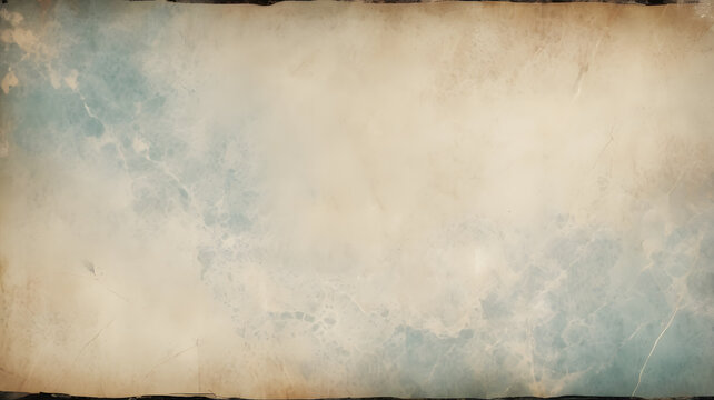 Aged parchment paper texture backdrop with grungy sepia stains, perfect for vintage design