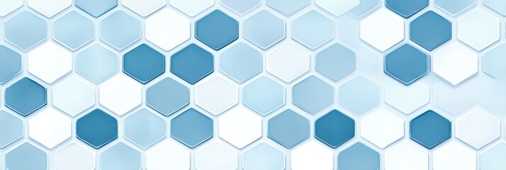 Abstract Blue and White Hexagon Pattern Background for Modern Design