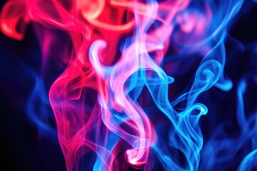 Naklejka premium Mesmerizing Red and Blue Smoke Close-Up