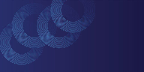 Abstract glowing circle lines on dark blue background. Geometric stripe line art design. Modern shiny blue lines. Futuristic technology concept. Suit for poster,