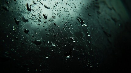 Captivating Droplets on a Rainy Window Pane