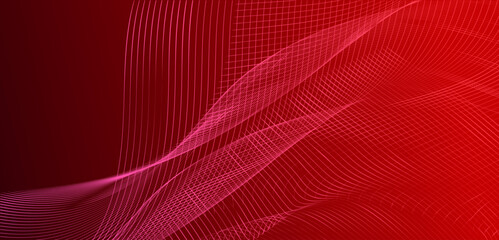 Abstract Red and Pink Grid Wave Pattern